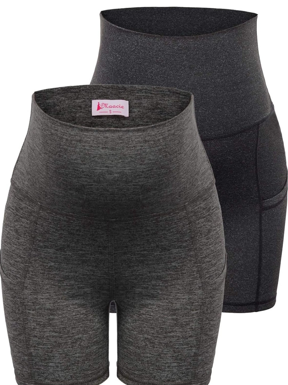 Maacie High-Waist Athletic Shorts for Women — Dark Gray (2-Pack)
